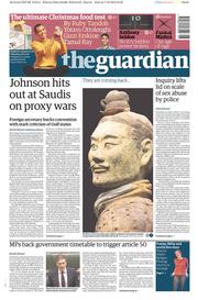 The Guardian (UK) Newspaper Front Page for 8 December 2016