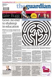 The Guardian (UK) Newspaper Front Page for 8 February 2013