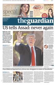 The Guardian (UK) Newspaper Front Page for 8 April 2017