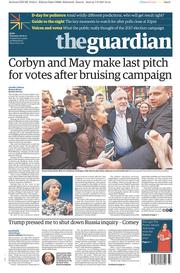 The Guardian (UK) Newspaper Front Page for 8 June 2017