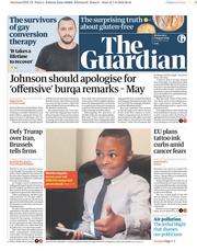 The Guardian (UK) Newspaper Front Page for 8 August 2018