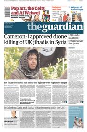 The Guardian Newspaper Front Page (UK) for 8 September 2015