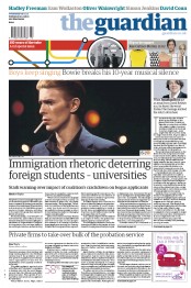 The Guardian (UK) Newspaper Front Page for 9 January 2013