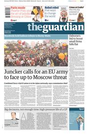 The Guardian (UK) Newspaper Front Page for 9 March 2015