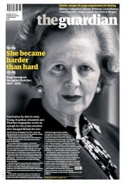 The Guardian Newspaper Front Page (UK) for 9 April 2013