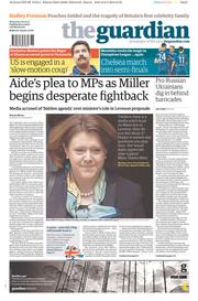 The Guardian (UK) Newspaper Front Page for 9 April 2014