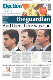 The Guardian (UK) Newspaper Front Page for 9 May 2015