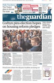 The Guardian (UK) Newspaper Front Page for 9 May 2017