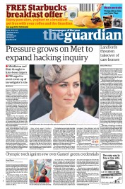 The Guardian (UK) Newspaper Front Page for 9 June 2011