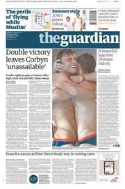 The Guardian (UK) Newspaper Front Page for 9 August 2016