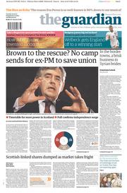 The Guardian (UK) Newspaper Front Page for 9 September 2014