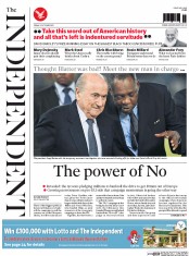 The Independent (UK) Newspaper Front Page for 10 October 2015
