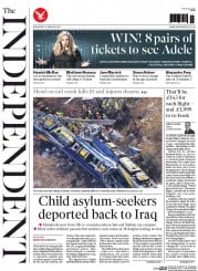 The Independent (UK) Newspaper Front Page for 10 February 2016