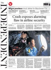 The Independent Newspaper Front Page (UK) for 10 March 2014