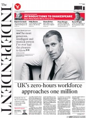 The Independent (UK) Newspaper Front Page for 10 March 2016