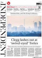 The Independent (UK) Newspaper Front Page for 10 April 2015