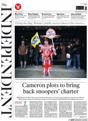 The Independent Newspaper Front Page (UK) for 11 July 2014