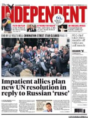 The Independent Newspaper Front Page (UK) for 11 September 2013