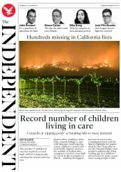 The Independent (UK) Newspaper Front Page for 12 October 2017
