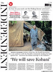 The Independent (UK) Newspaper Front Page for 12 November 2014