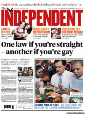 The Independent Newspaper Front Page (UK) for 12 December 2012