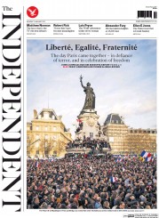 The Independent (UK) Newspaper Front Page for 12 January 2015