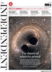 The Independent (UK) Newspaper Front Page for 12 February 2016