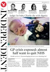The Independent (UK) Newspaper Front Page for 12 April 2017