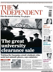 The Independent (UK) Newspaper Front Page for 12 May 2011