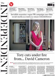 The Independent (UK) Newspaper Front Page for 13 November 2015