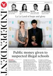 The Independent (UK) Newspaper Front Page for 13 February 2017