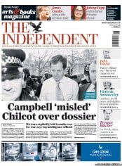 The Independent (UK) Newspaper Front Page for 13 May 2011