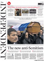 The Independent (UK) Newspaper Front Page for 14 January 2015
