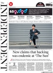 The Independent (UK) Newspaper Front Page for 14 January 2016