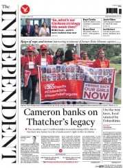 The Independent (UK) Newspaper Front Page for 14 April 2015