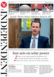 The Independent (UK) Newspaper Front Page for 14 April 2017