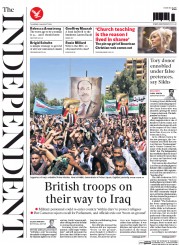 The Independent (UK) Newspaper Front Page for 14 August 2014