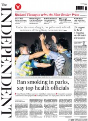 The Independent (UK) Newspaper Front Page for 15 October 2014