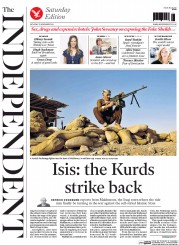 The Independent (UK) Newspaper Front Page for 15 November 2014