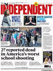 The Independent Newspaper Front Page (UK) for 15 December 2012