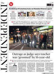 The Independent (UK) Newspaper Front Page for 15 January 2015
