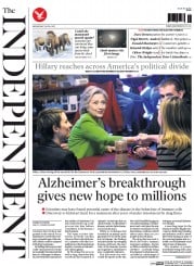 The Independent (UK) Newspaper Front Page for 15 April 2015