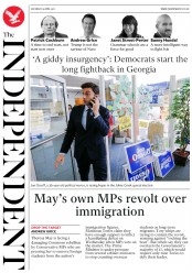 The Independent (UK) Newspaper Front Page for 15 April 2017