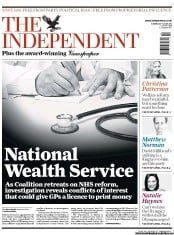 The Independent Newspaper Front Page (UK) for 15 June 2011