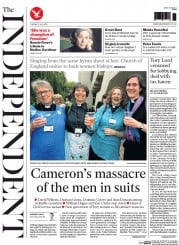 The Independent Newspaper Front Page (UK) for 15 July 2014