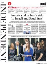 The Independent Newspaper Front Page (UK) for 15 July 2015