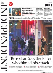 The Independent (UK) Newspaper Front Page for 16 December 2014