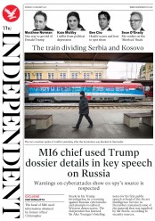 The Independent (UK) Newspaper Front Page for 16 January 2017