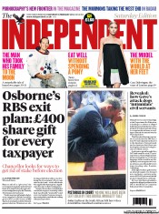 The Independent Newspaper Front Page (UK) for 16 February 2013