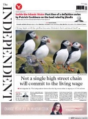 The Independent (UK) Newspaper Front Page for 16 March 2015